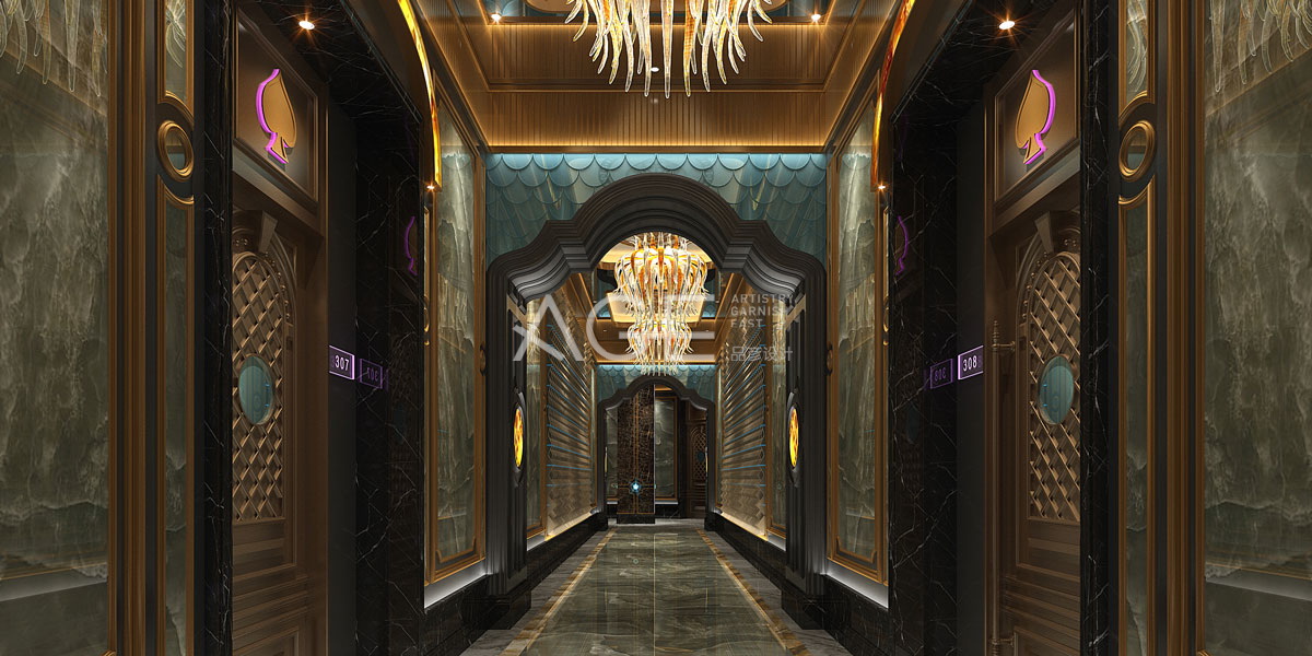 Ktv走廊設計必須要空間布局合理，要有風格定位